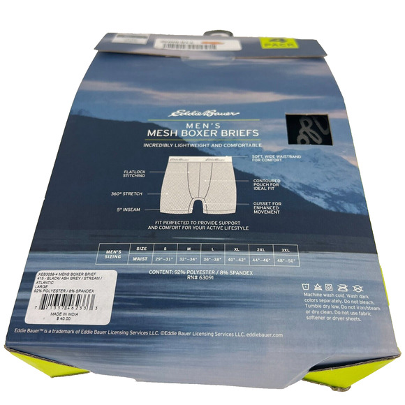 NEW Eddie Bauer 4 Pack Men Mesh Boxer Briefs Breathable Underwear Size Large - Picture 12 of 13